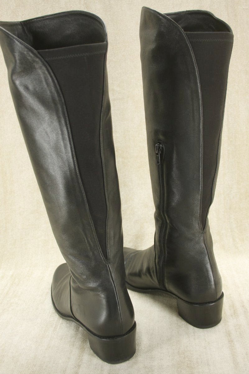 Stuart Weitzman Black leather Arlington Stretch riding boots Size 5.5 New $595