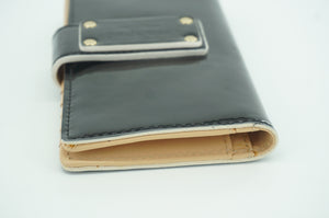 kate spade new york black Patent Stacy Flap Wallet $125