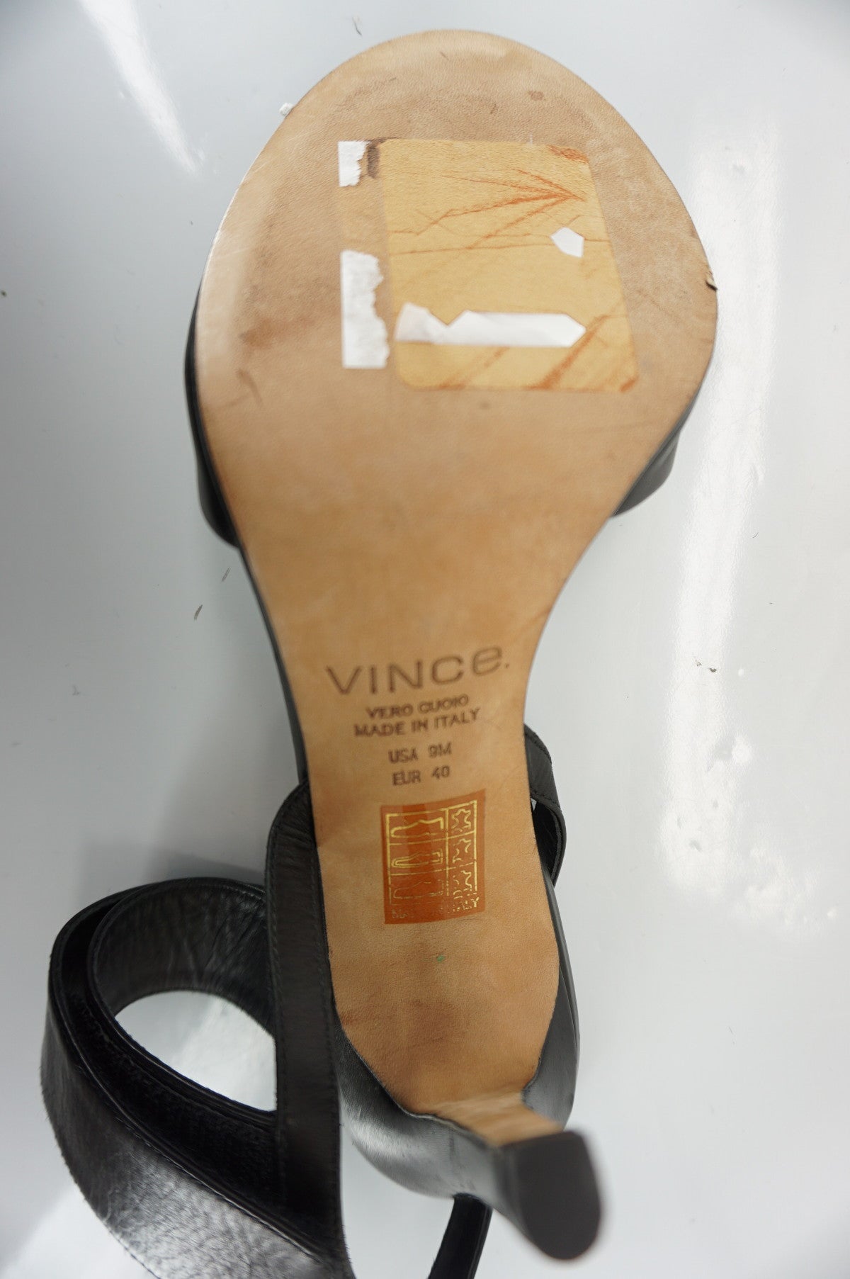 Vince Black Leather Genna Ankle Strap Heels Sandals Size 9 NIB Women's Peep Toe