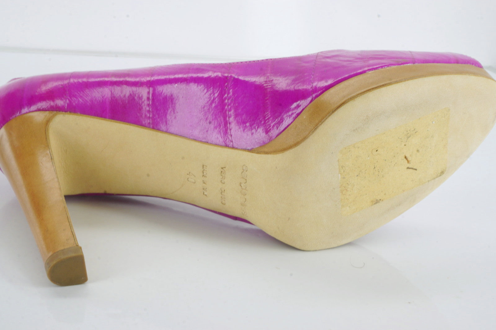 Sergio Rossi Pink Eel Skin Leather 'Peep' Open Toe Pumps SZ 40 10 NEW $695
