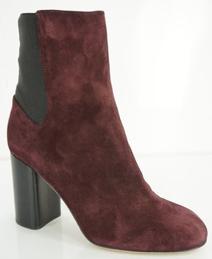 Rag & Bone Agnes Wine Suede Leather Heels Ankle Boots Sz 39 Stretch $575 Chelsea