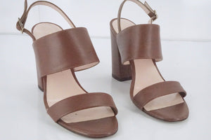 Kate Spade New York Brown Leather Irvine Ankle Strap Sandals Size 5 New Heels Sz