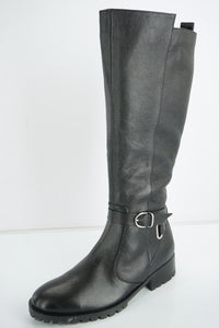 Tesori Womens Valencia Riding Boot Black Leather Size 6.5