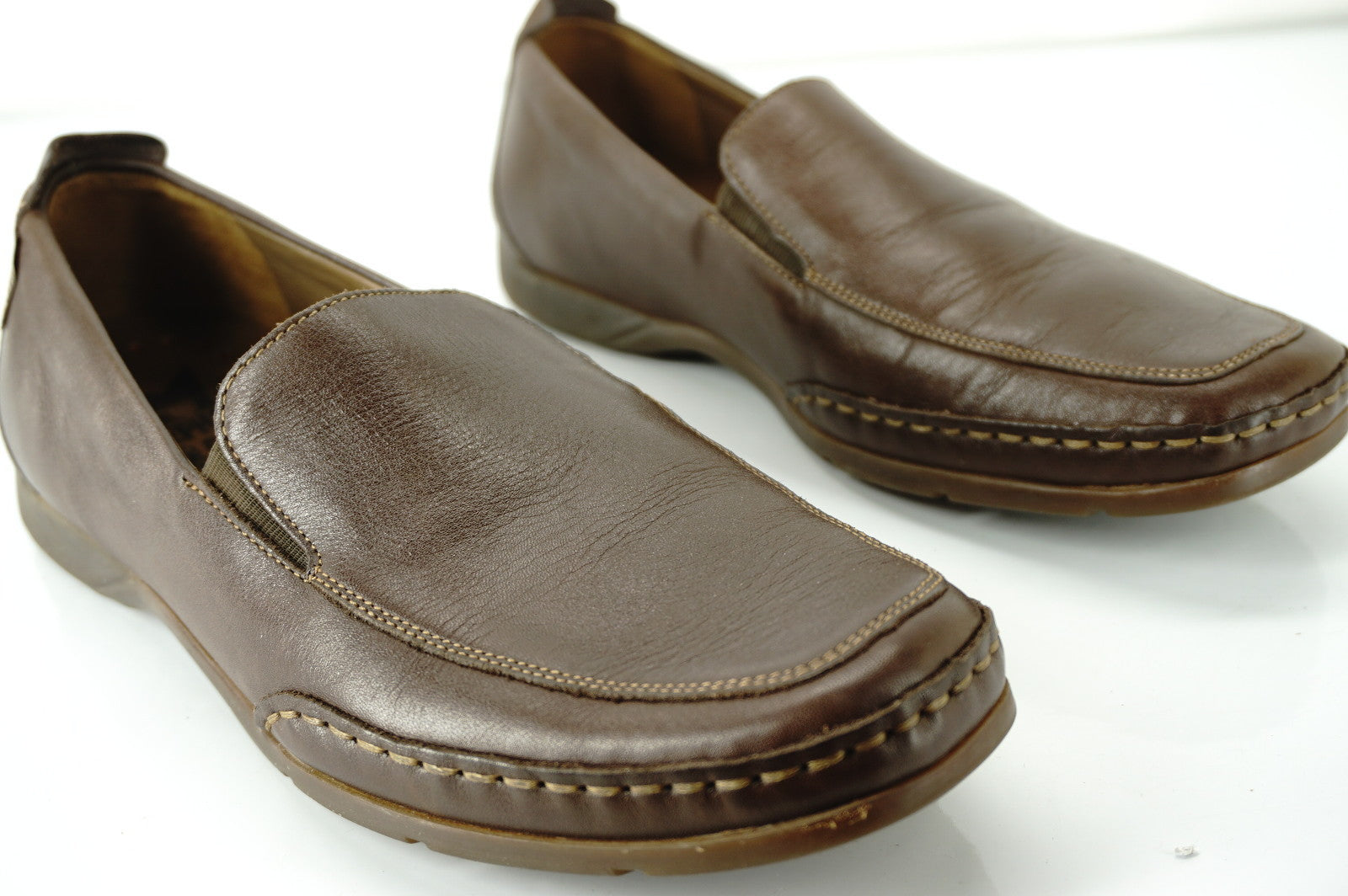 Mephisto Brown Leather Edlef Mens Apron Toe Loafers SZ 8.5 air-jet Comfortable