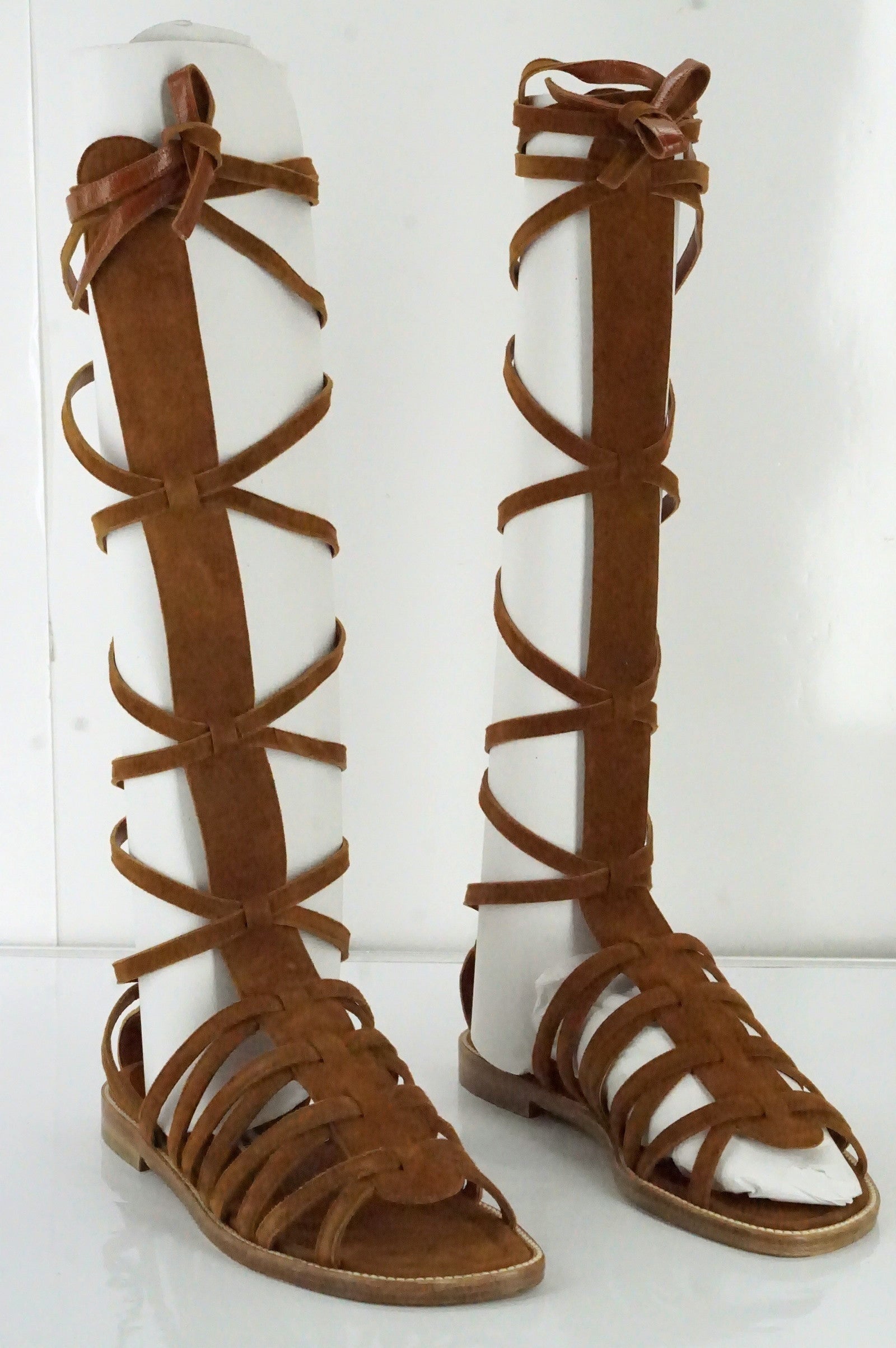 Manolo Blahnik Brown Suede 'Martihizi' Gladiator Sandals Size 36.5 New $1245