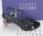 Stuart Weitzman Black Patent Leather Operetta Strappy Sandals SZ 6 Wide NIB $375