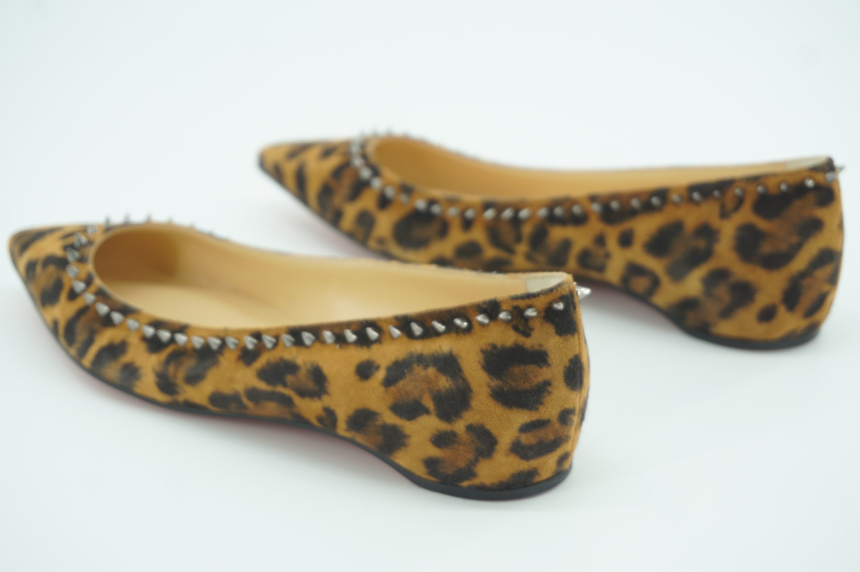 Christian Louboutin Leopard Print Anjalina Pointed Toe Flats Size 36.5 NIB $845