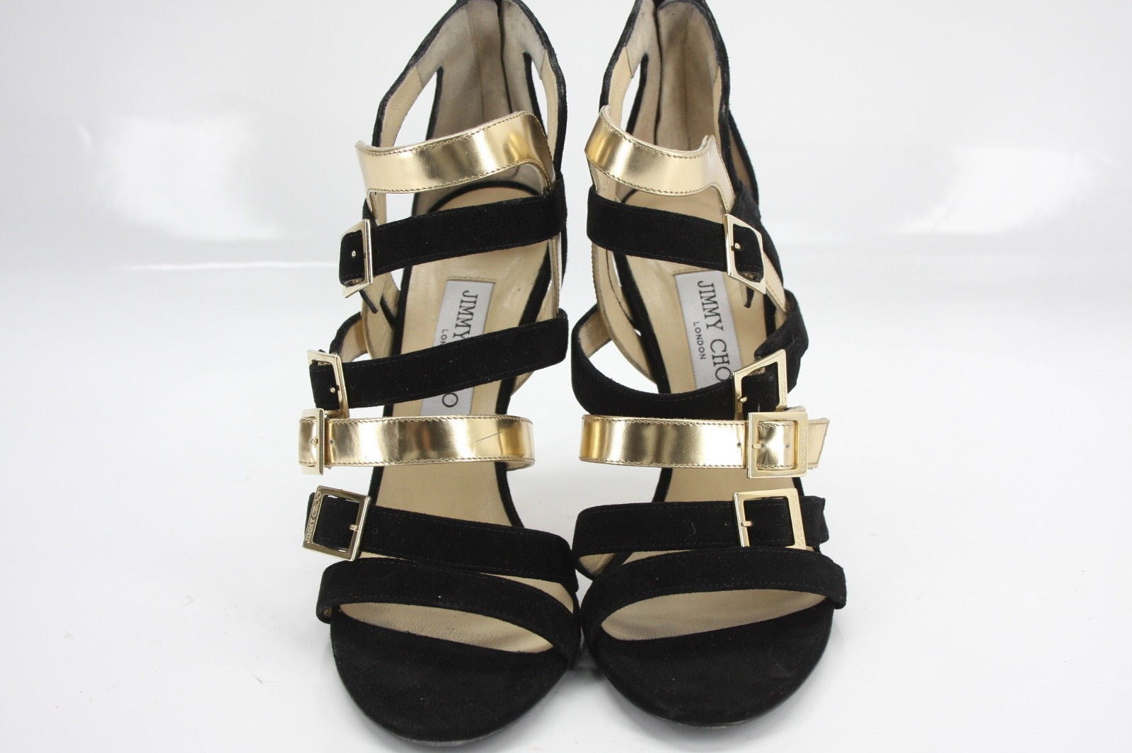 Jimmy Choo Bubble Bronx Leather Caged Strappy Sandals Size 39.5 New $925 Heels