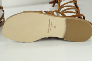 Manolo Blahnik Brown Suede 'Martihizi' Gladiator Sandals Size 36.5 New $1245