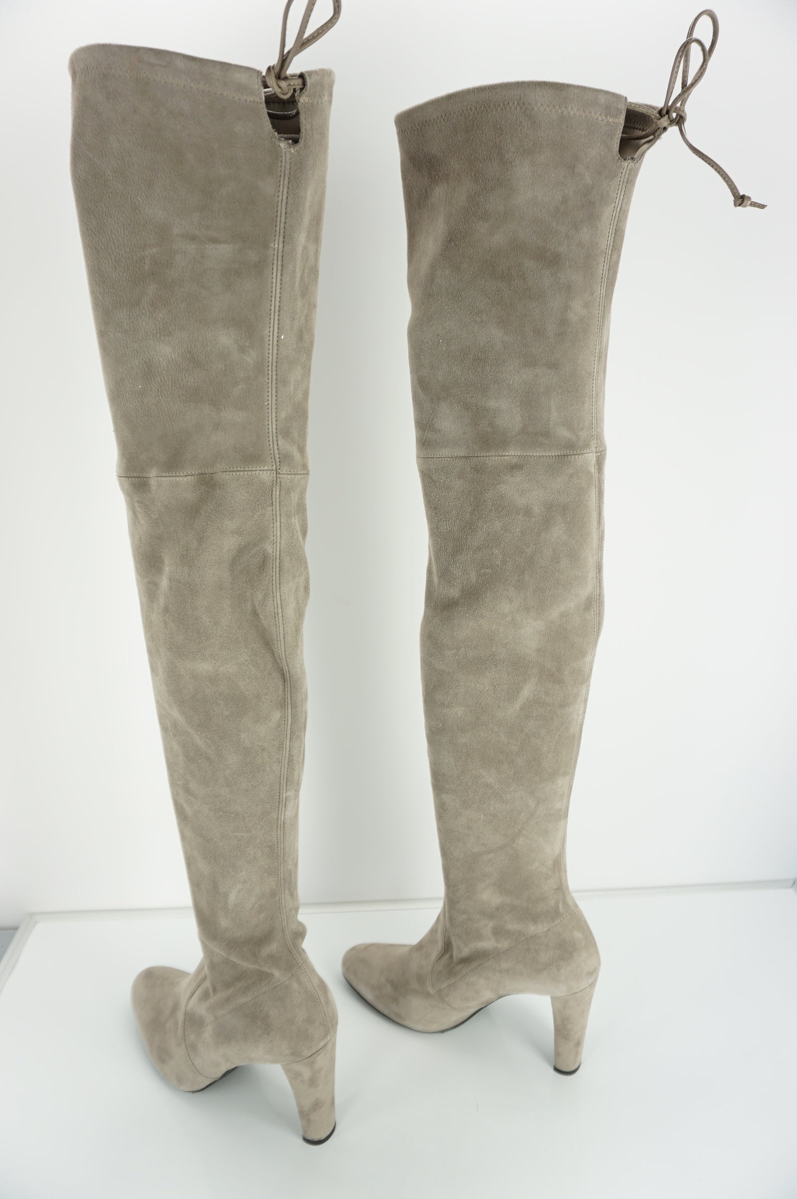 Stuart Weitzman Highland OTK Grey Suede boots SZ 10.5 NIB Thigh $790