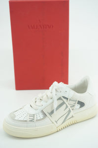 Valentino VL7N Logo Banded White Leather Sneaker Flats SZ 38.5 low top VLTN $970