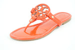 New Tory Burch Miller Poppy Red Patent Thong Sandals SZ 7.5 $235 Logo