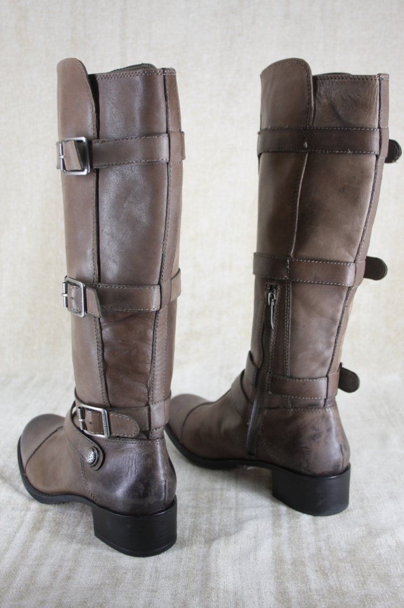 Vince Camuto Taupe Leather 'Solo2' Riding Boots Size 6 NEW $249