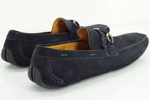 Magnanni Vekio Blue suede driving loafers size 10.5 New Moccasin bit $350
