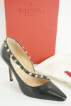 Valentino Black Leather Rockstud D'Orsay Strap Sandals SZ 36.5 NIB Heel $895