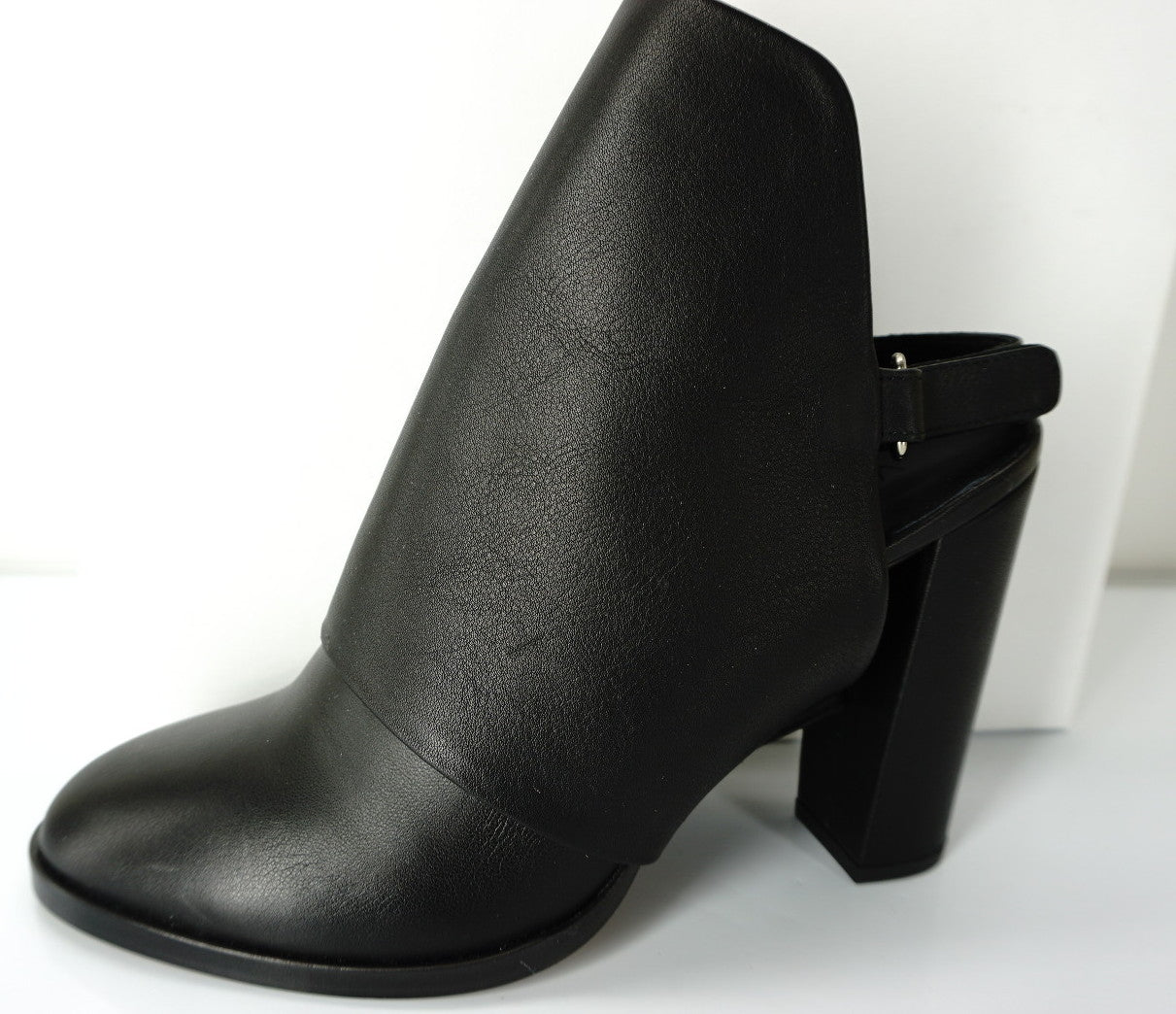 Vince Black Leather Jody Slingback Heel Mule Booties size 9 NIB $495 Women's