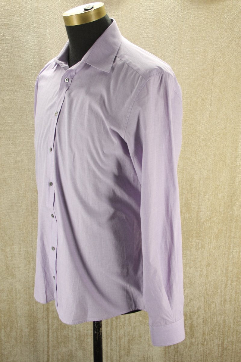 Gucci Men’s Fitted Purple Lilac Cotton Button Down Dress Shirt Size 17 43 $350