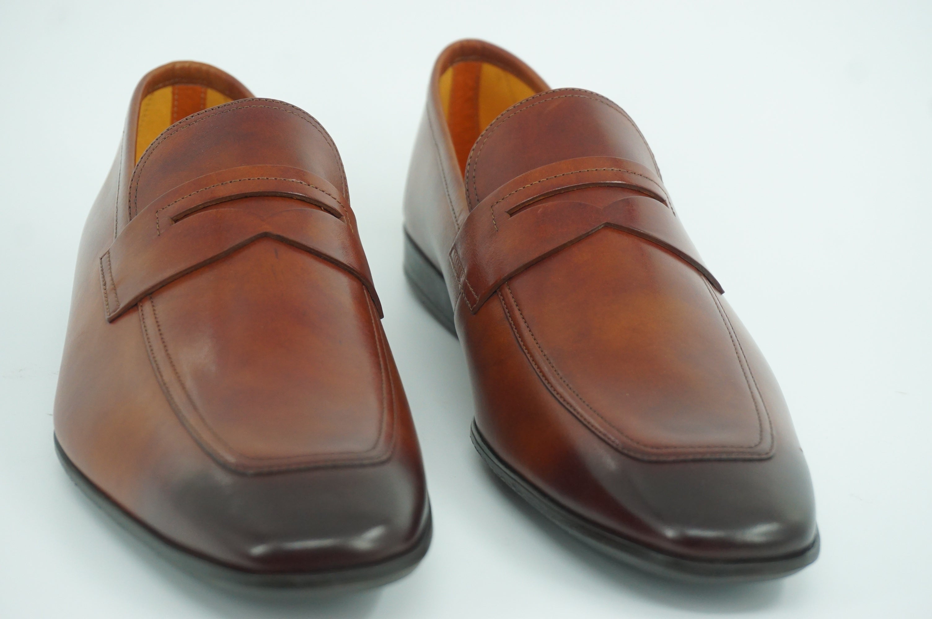 Magnanni Vale Penny Loafers Men's Dress Shoes SZ 9.5 Brown Leather $350 NIB