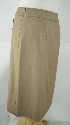 Halogen Tan CareerPleated Button Top Skirt Size 2 New $295 Nordstrom Womens Sz