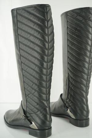 Stuart Weitzman Raceway Black Leather Stretch Back Riding Boot Size 6.5 New $695