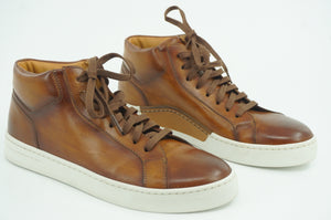 Magnanni Nalda Brown Leather Lace Up Sneaker SZ 7.5 NIB $435 High Top