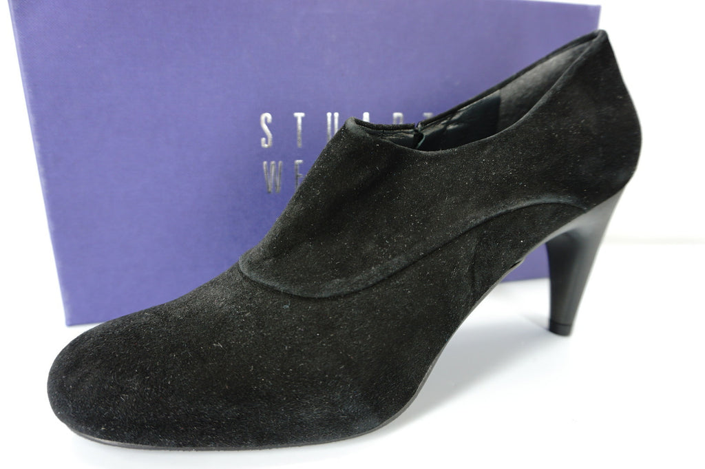 Stuart Weitzman Black Suede 'Bootie" Black Ankle Boot Pumps Size 8 NIB $425