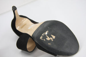 LK Bennett Black Suede Agnes Ankle Strap Sandals size 37 High Heels $395 UK Sz