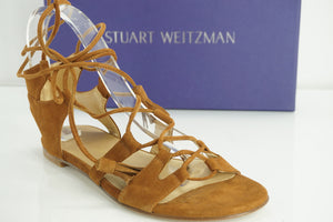 Stuart Weitzman The Romanflat Ankle Strap Flat Sandals Size 7 Gladiator $455