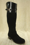 Tory Burch Black Suede 'Jenna' Logo Riding Boots Size 6 New $495