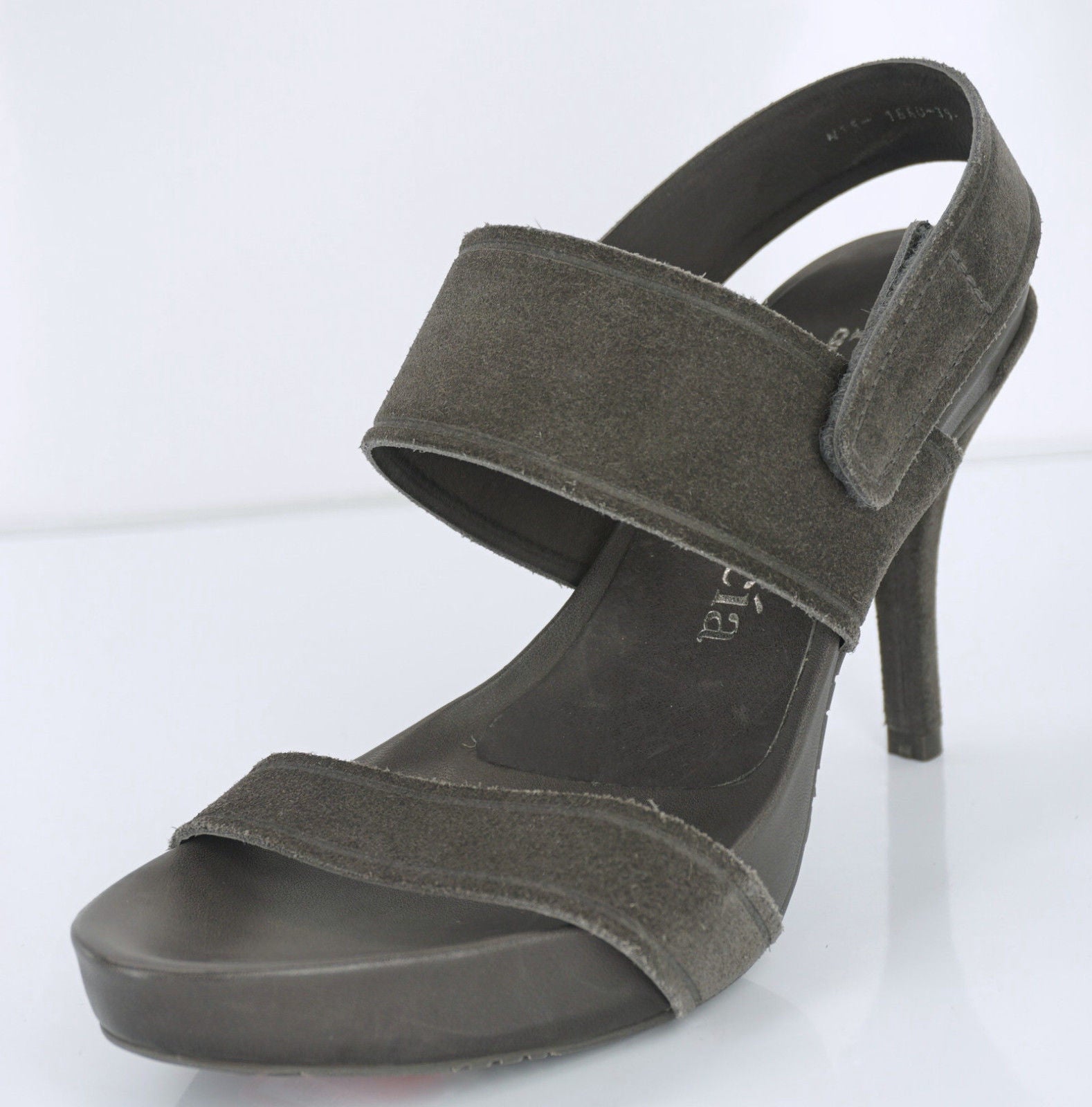 Pedro Garcia Leann Grey Suede Platform Strappy High Heel Sandals Size 39.5 New