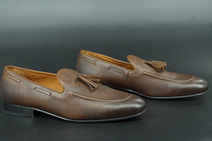 Allen Edmonds Presley Tassel Brown Loafer Dress Shoe Size 13 New $395 Pebbled
