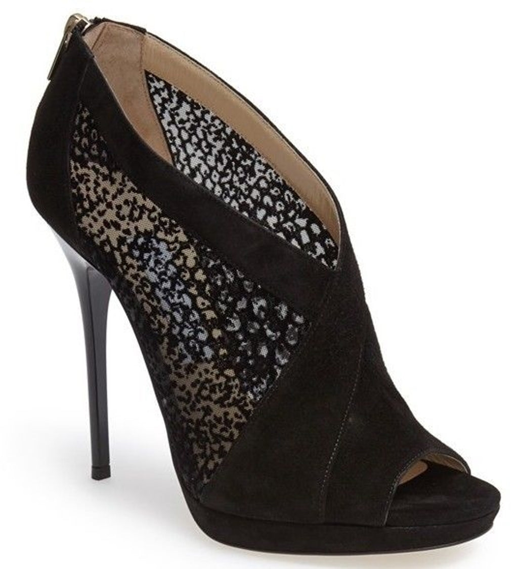 Jimmy Choo Vivid Mesh Open Toe Platform Booties Pump Size 38.5 New heel $890