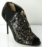 Jimmy Choo Tactic Black CutoutHigh Heel Open Toe booties SZ 40 10 NIB $1575