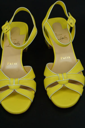 Christian Louboutin Leather Anjalili Leather Sandals SZ 36 NIB $945 Yellow