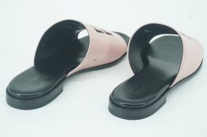 Givenchy 4G Pink Black Logo Flat Mule Slide Sandals SZ 36.5 NIB $825