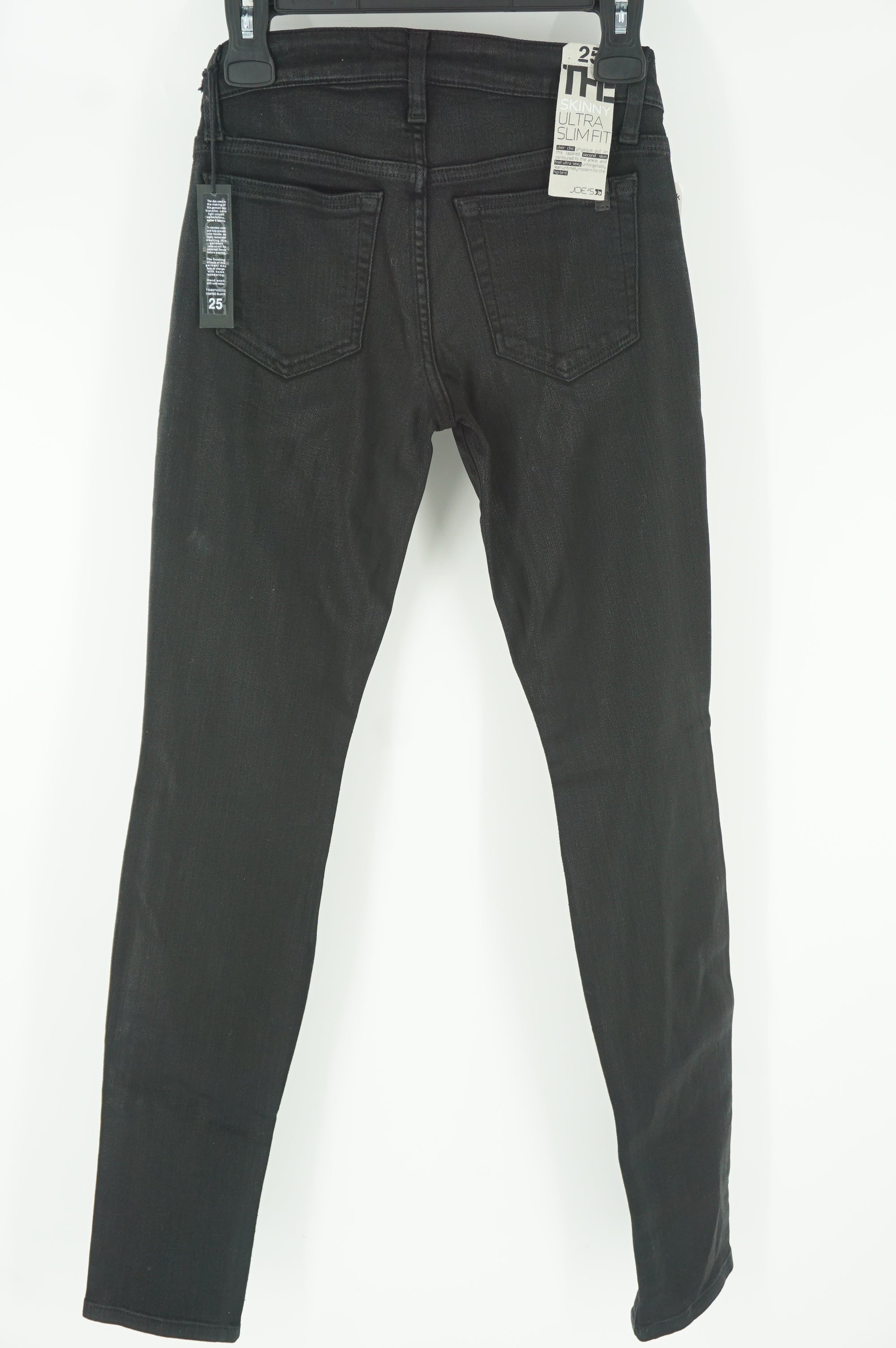 Joe's Black Coated Skinny Ultra slim Fit Jeans size 25 NWT $185