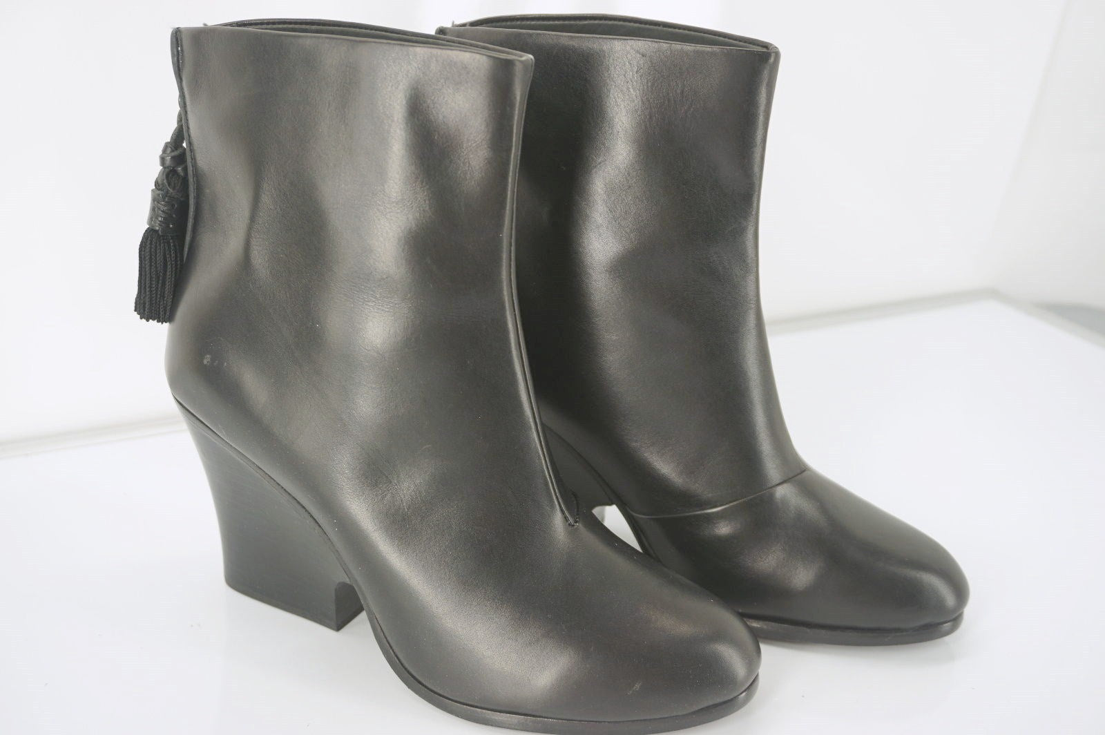 Rag & Bone Tacita Double Tassel Back Wedge Heel Ankle Boots Size 40 10 New $550