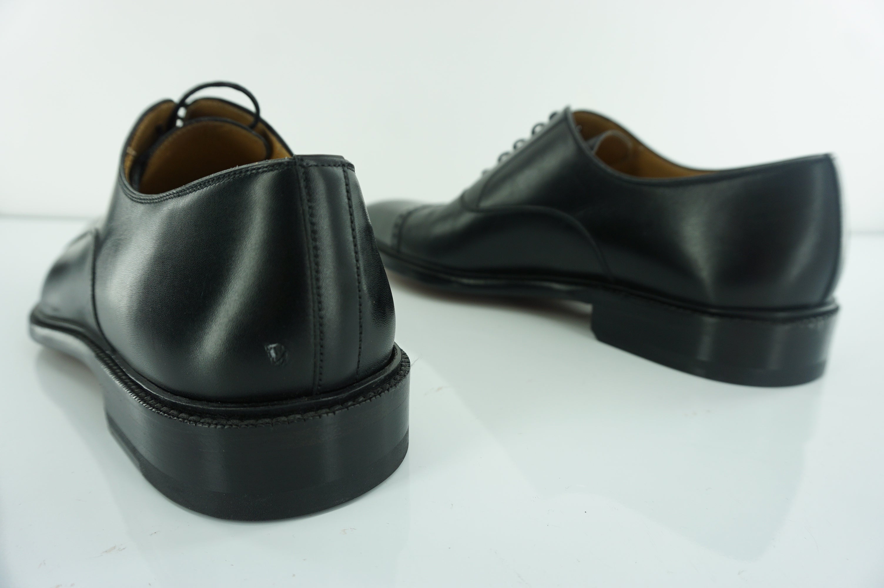 Magnanni Black Leather Wellington Cap Toe Oxford Dress Shoe SZ 8 - 8.5 New $450