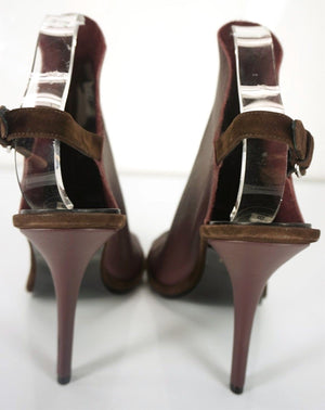 Balenciaga Burgundy Glove Slingback Open Toe Slide Sandals size 41 11 New $735