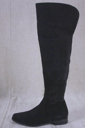 Aquatalia Black Suede Clever Leopard Over the Knee Cuff Boots Size 6 New