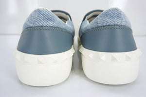 Valentino Denim Butterfly Applique Skate Sneaker Flats SZ 38.5 NIB $945