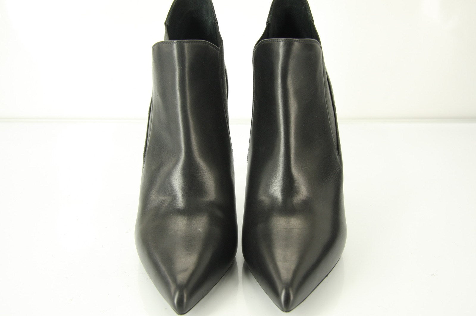 Saint Laurent Black Leather Paris Pointed Toe Ankle Boots Size 39.5 NIB YSL Yves