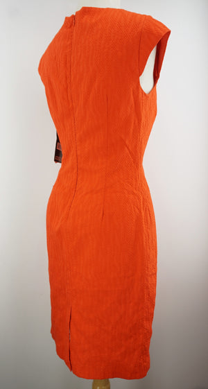 Adrianna Papell Seamed Sheath Dress Size 2 Women's $99 Cap Sleeve Coral