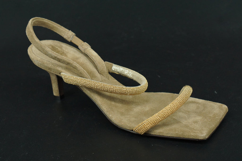 Brunello Cucinelli Monili Beaded Square Toe Sandal Size 36 New $895