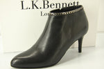 L.K. Bennett Dusty  Black Leather Size 7 Womens