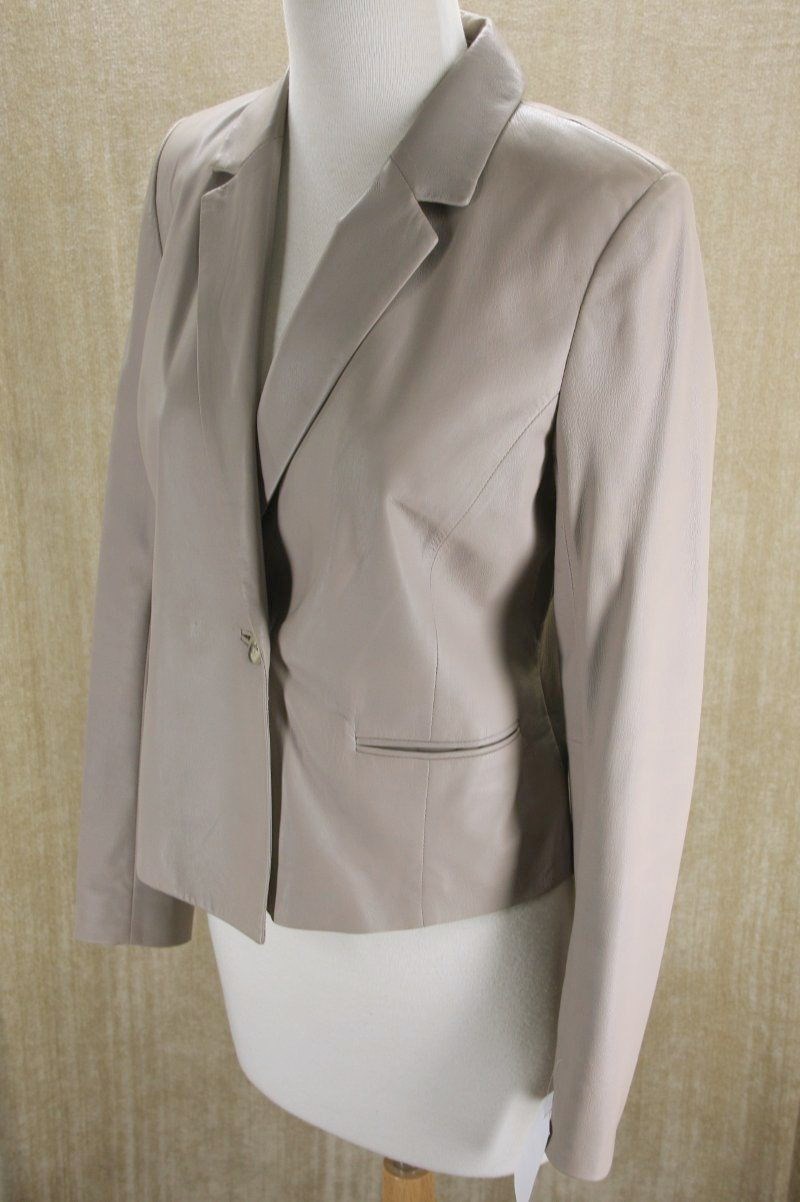 J Brand Grey Leather Lennox Womens Blazer Sports Jacket Size Small $1095 NWT