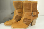 Aquatalia by Marvin K Brown Suede Fawn Ankle Boots Size 6.5 NIB Women's $495 Sz