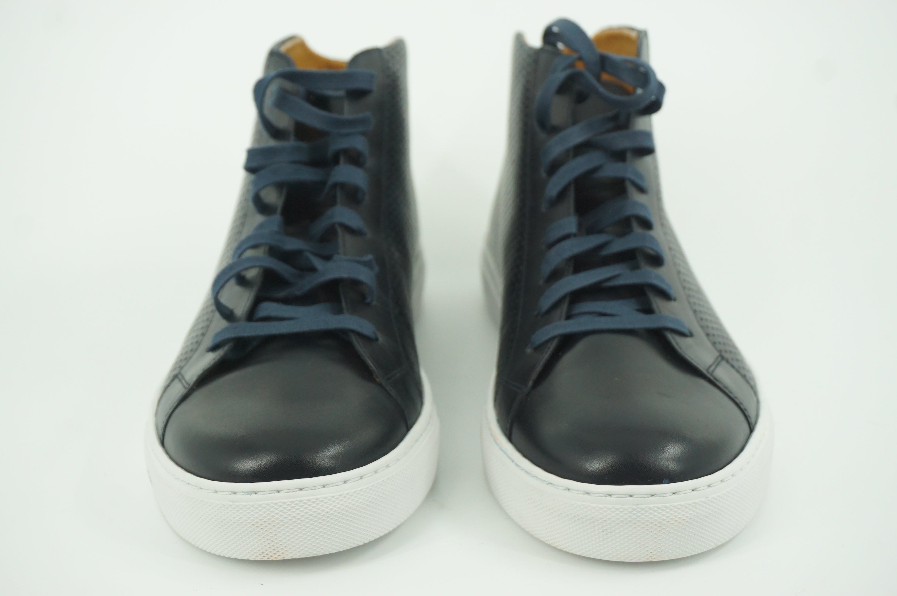 Magnanni Mack Blue Perforate Leather Lace Up D Sneaker SZ 12 NIB $335 High Top