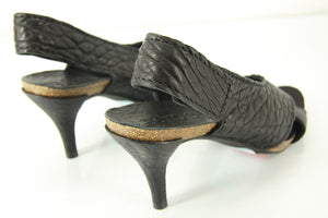 Pedro Garcia Black Leather 'Maggie' Wide Strap Sandals Size 41.5 11.5 New $430