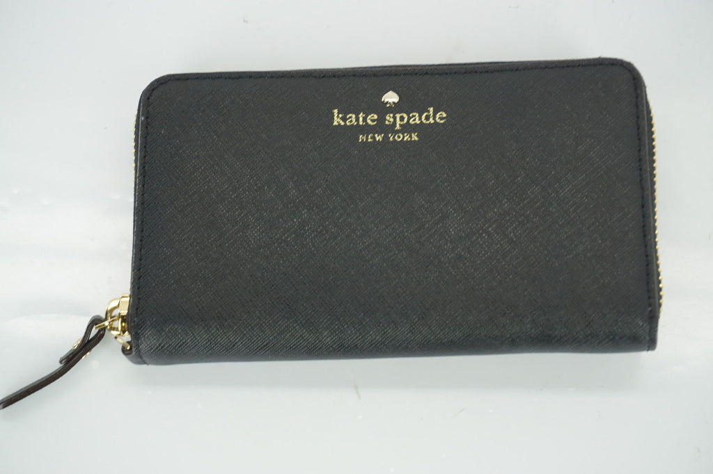 kate spade new york black Leather Cobble Hill Lacey Continental Zip Wallet $148